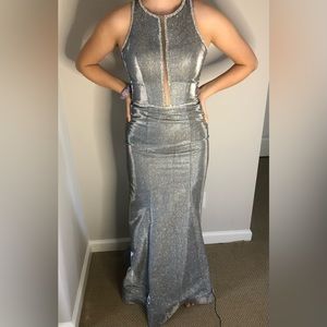 Silver prom dress NEW W TAGS